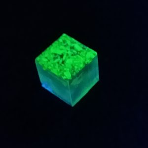 Autunite Cube under UV light