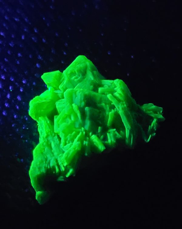 Autunite under UV light