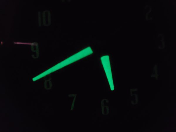 Ra-226 Watch Hands on a beby ben Clock under UV light