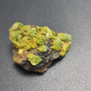 9g Autunite / Meta-autunite on Matrix Zibo Shandong Province China, Fluorescent Uranium Ore