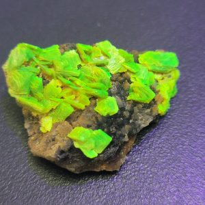 9g Autunite / Meta-autunite on Matrix Zibo Shandong Province China, Fluorescent Uranium Ore On display for sale