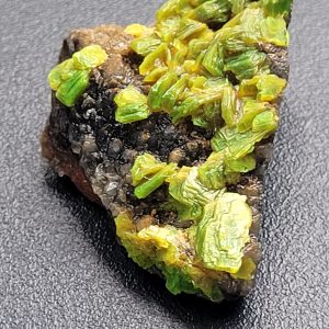 9g Autunite / Meta-autunite on Matrix Shandong Province China, Fluorescent Uranium Ore