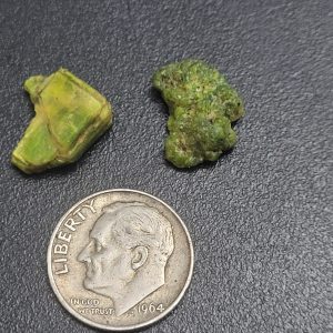 Autunite for use as cloud chamber sources two pieces, 1700mg total