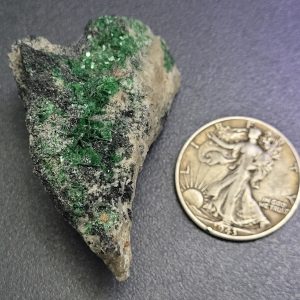 Torbernite/Metatorbernite on Matrix - Kolwezi mining district, Lualaba, DR Congo