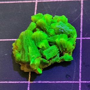 3g Lamellar Autunite Crystal, Stabilized- Fluorescent Uranium Ore - China
