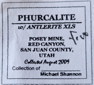 Phurcalite and Antlerite Crystals on Matrix- Posey mine, Utah USA