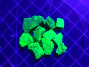 11-Grams of Autunite Crystals, Fluorescent Uranium Ore