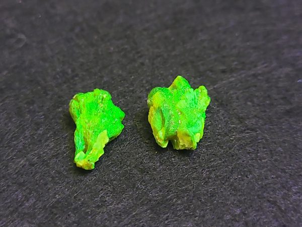 Lamellar Autunite Pair, Fluorescent Uranium Ore Specimen - Stabilized