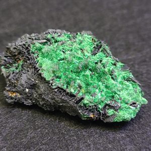 Acicular Malachite on Heteroginite Matrix - Kolwezi mining district, Lualaba, DR Congo