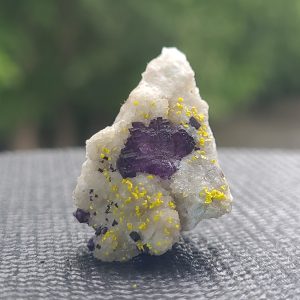 Tyuyamunite with Fluorite on Quartz Matrix - China