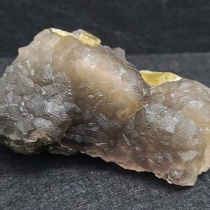 Amber Trapezoidal Radian Barite Crystals in Fluorescent Barite Matrix - Guizhou, China