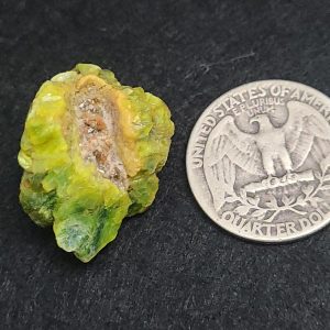 Autunite / Meta-Autunite Crystal, Stabilized- Fluorescent Uranium Ore, 8.6 Grams - China