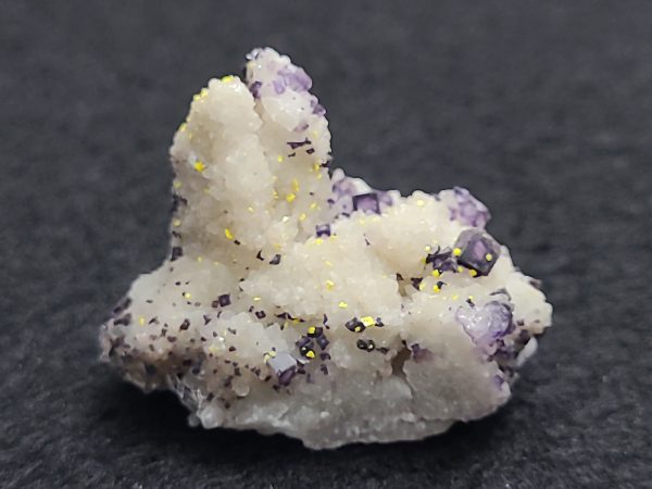 Tyuyamunite with Fluorite on Quartz Matrix - Uranium Ore - China