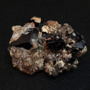 Botryoidal Hyalite Opal, Goethite, Schorl Tourmaline & Haiweeite - Erongo Mountains, Namibia