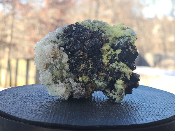 Haiweeite, Botryoidal Hyalite Opal, Fluorite, on Schorl toumaline & Goethite - Erongo Namibia
