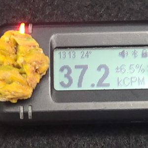 Autunite / Meta-Autunite Crystal, Stabilized- Fluorescent Uranium Ore - China - 4 Grams (Copy)