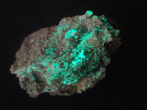 Andersonite Crystals in Matrix - D-Day Mine, USA - Fluorescent Uranium Ore