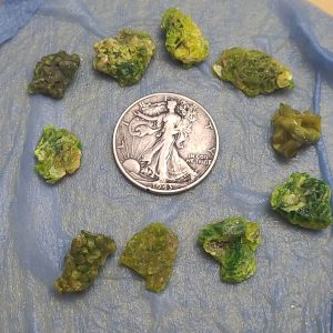 10 Autunite Specimens Weighing 20 Grams Total - Bulk Uranium Ore