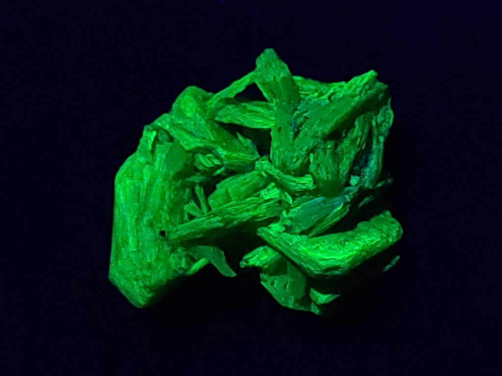 Autunite / Meta-Autunite Crystal, Stabilized- Fluorescent Uranium Ore - China -1.7 Grams