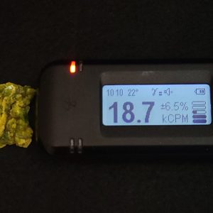 Autunite / Meta-Autunite Crystal, Stabilized- Fluorescent Uranium Ore 3.5 Grams