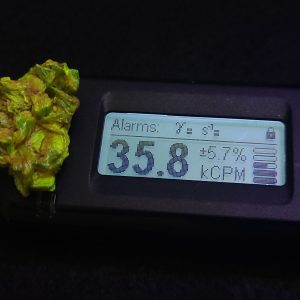 Meta-autunite Crystal Fluorescent Uranium Ore Specimen, Stabilized - 4.3 Grams