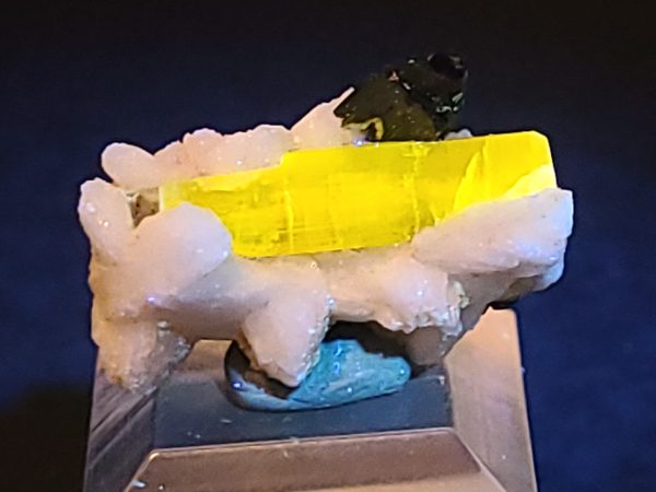 Fluorescent Apatite Crystal with Schrol in Feldspar ~ Pakistan