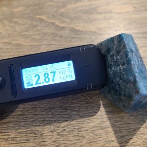 Blue Apatite Crystal with Unknown Radioisotope(s)- China - 145 Grams