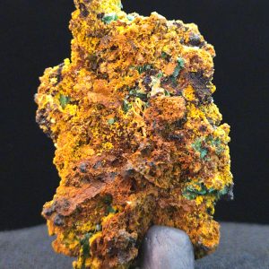 green Torbernite and Yello to Deep Orange Parsonsite on Matrix - Guangxi, China