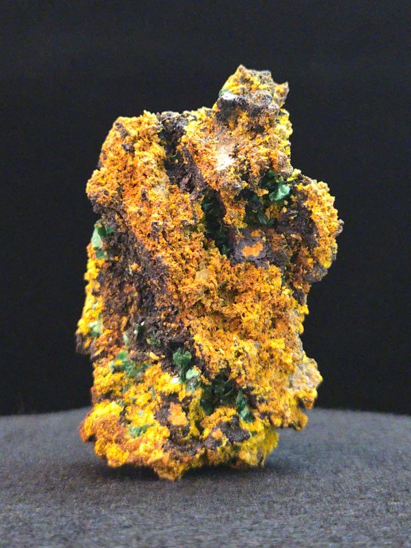 green Torbernite and Yello to Deep Orange Parsonsite on Matrix - Guangxi, China