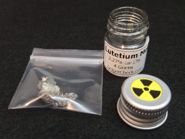 Lutetium Metal Element Sample, 2.27% Lu-176 ~ 4 Grams