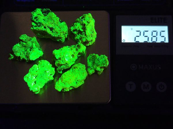 25 Grams of Autunite Fragments in a Lead Container, Bulk Uranium Ore