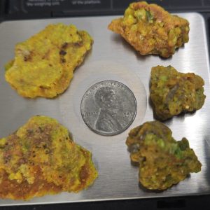 25 Grams of Autunite Fragments in a Lead Container, Bulk Uranium Ore