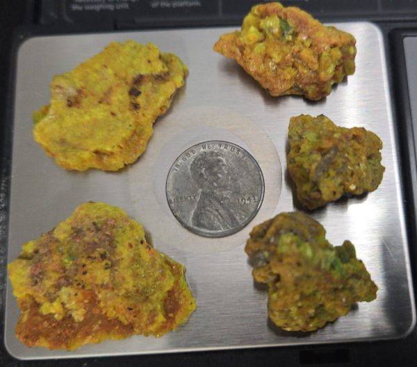 25 Grams of Autunite Fragments in a Lead Container, Bulk Uranium Ore
