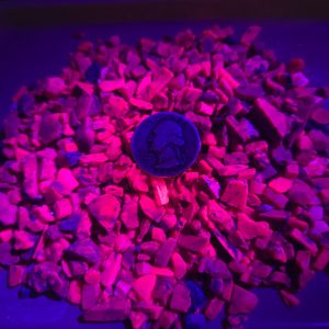 Fluorescent Corundum Ruby Pieces, 200 Grams