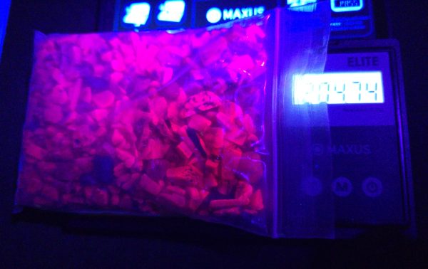 Fluorescent Corundum Ruby Pieces, 200 Grams