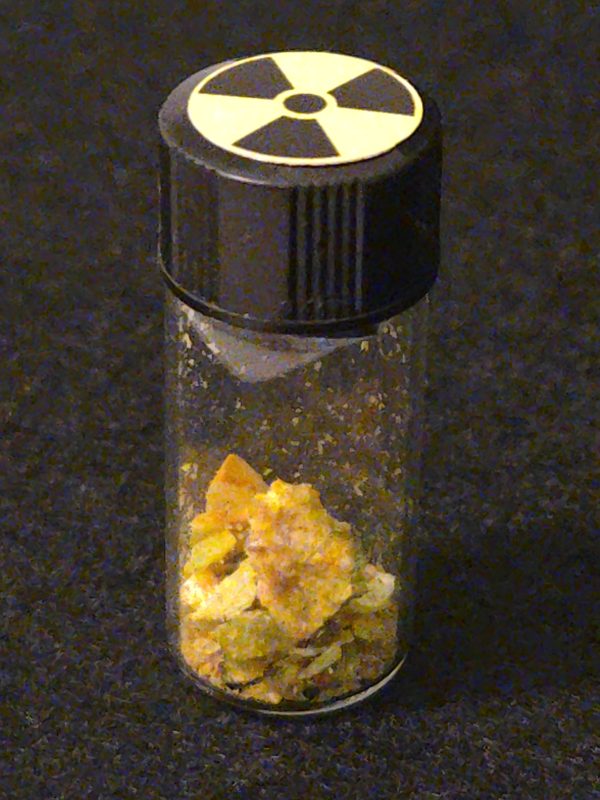 1 Gram Autunite in a Sealed Vial ~ Fluorescent Uranium Ore