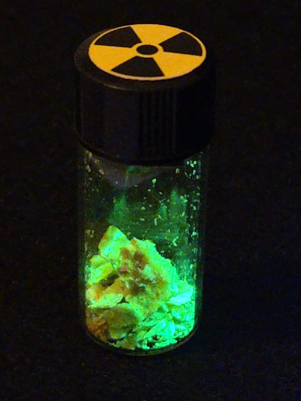 1 Gram Autunite in a Sealed Vial ~ Fluorescent Uranium Ore