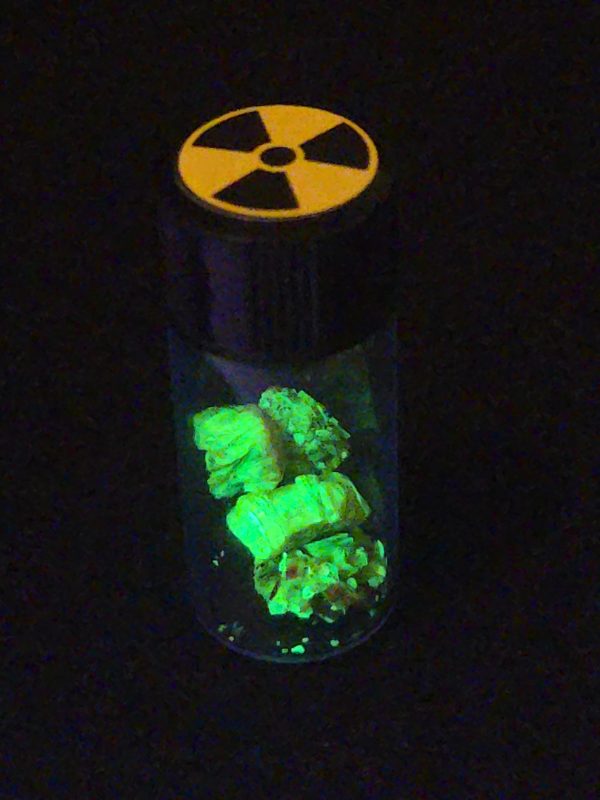 1 Gram Autunite in a Sealed Vial ~ Fluorescent Uranium Ore