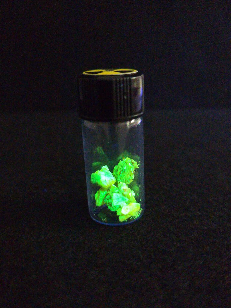1 Gram Autunite in a Sealed Vial ~ Fluorescent Uranium Ore