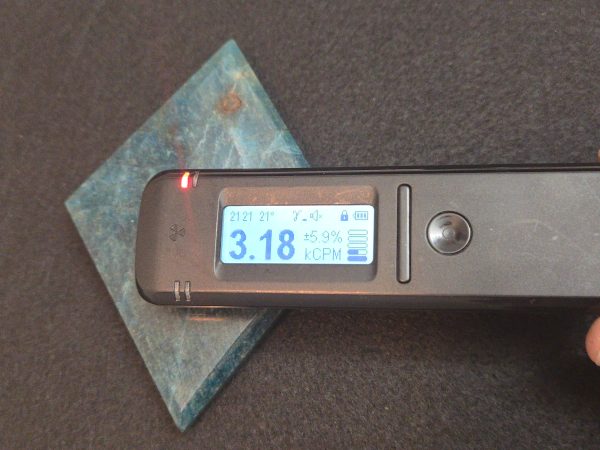 Blue Apatite Crystal with Unknown Radioisotope(s) - China - 158 Grams - Image 6
