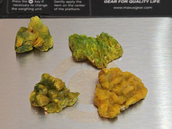 4 Piece Autunite Lot ~ Fluorescent Uranium Ore