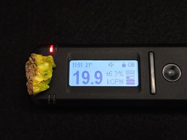 Autunite Crystal on Matrix in Perky Box  - Fluorescent Uranium Ore, 3.9 Grams - Image 9