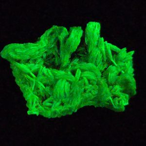 Autunite Crystal in Perky Box – Fluorescent Uranium Ore, 1.1 Grams