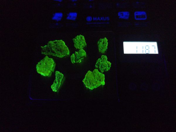 8 Piece Autunite Lot ~ Fluorescent Uranium Ore