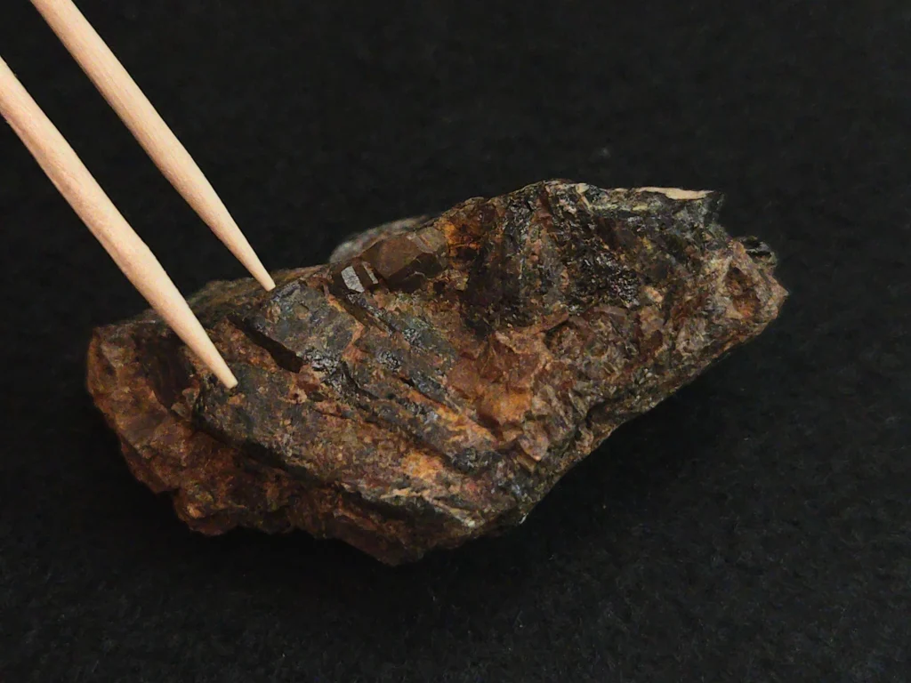 Fergusonite-(Y) Crystals in Matrix – J.G. Gole Quarry, Ontario, Canada -37 Grams 