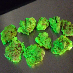 9 Piece Autunite Lot ~ Fluorescent Uranium Ore