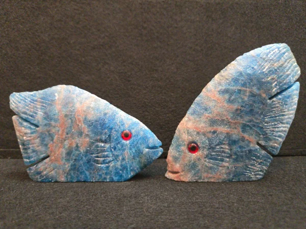 Carved Apatite Crystal Pair with Unknown Radioisotope(s) - 298 Grams - Image 2