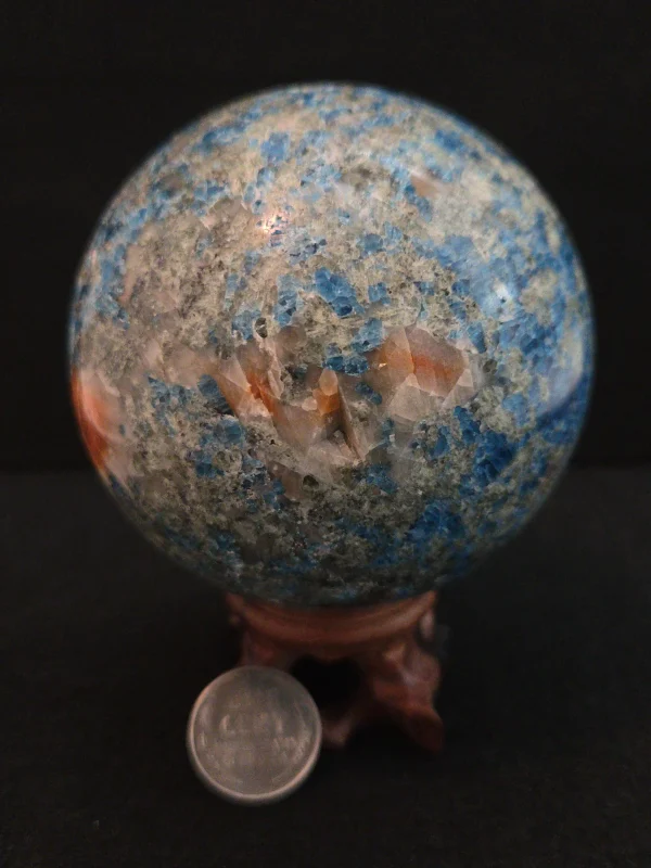 Apatite & Sunstone Sphere with Unknown Radioisotope(s) - 624 Grams - Image 4