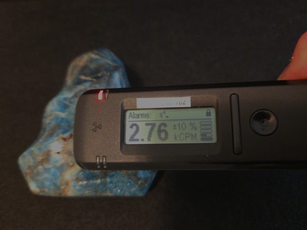 Blue Apatite Crystal with Unknown Radioisotope(s) - Madagascar - 360 Grams - Image 6