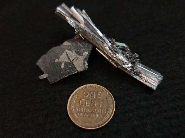 Stibnite Cluster,  Antimony Ore  Lengshuijiang mine, Hunan Province, China - Image 6